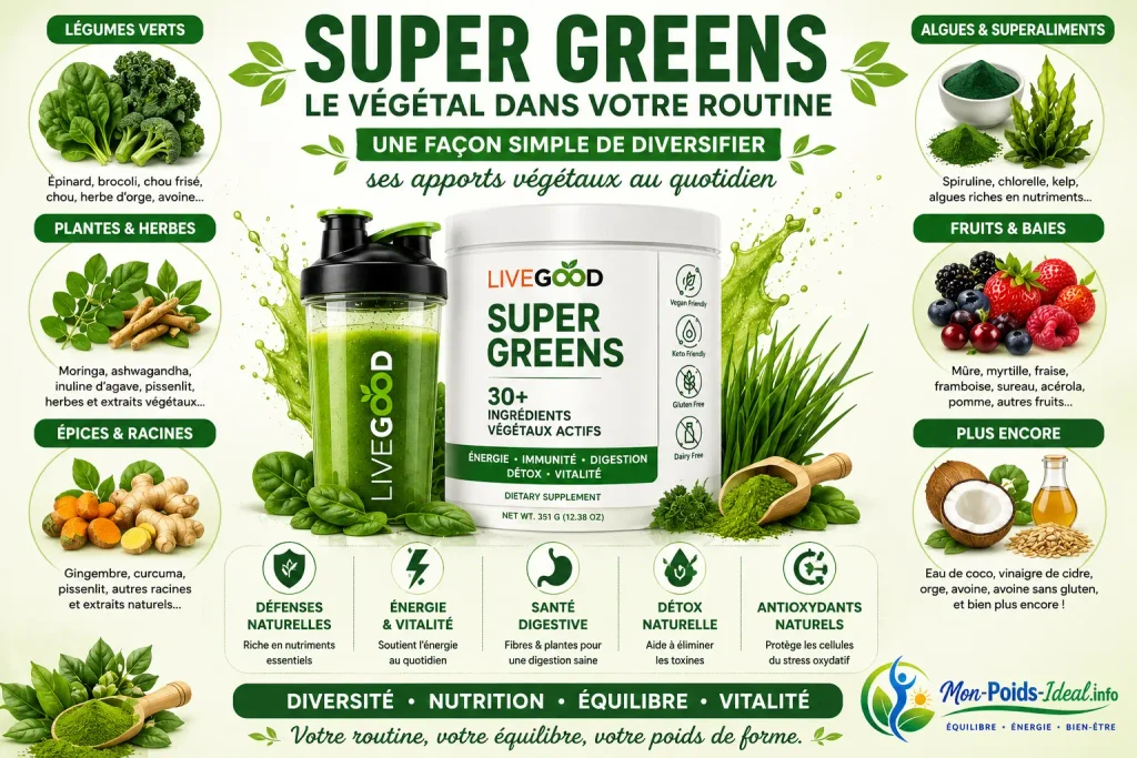Jus santé & poids idéal super greens végétal