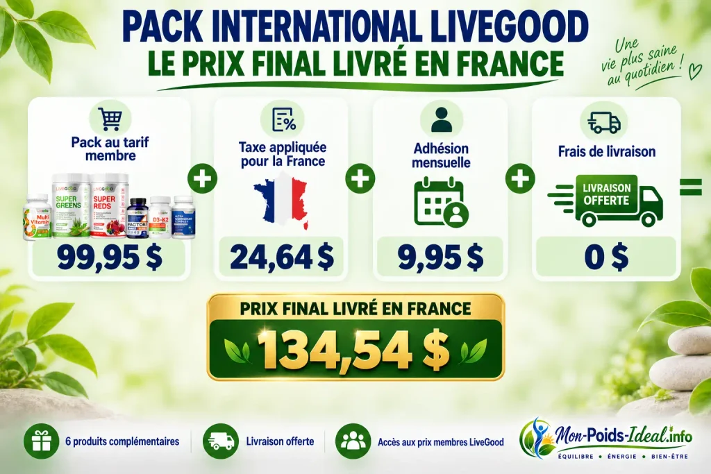 Pack international livegood prix