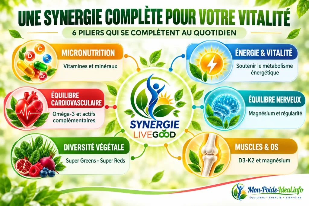Synergie LiveGood six piliers de vitalité
